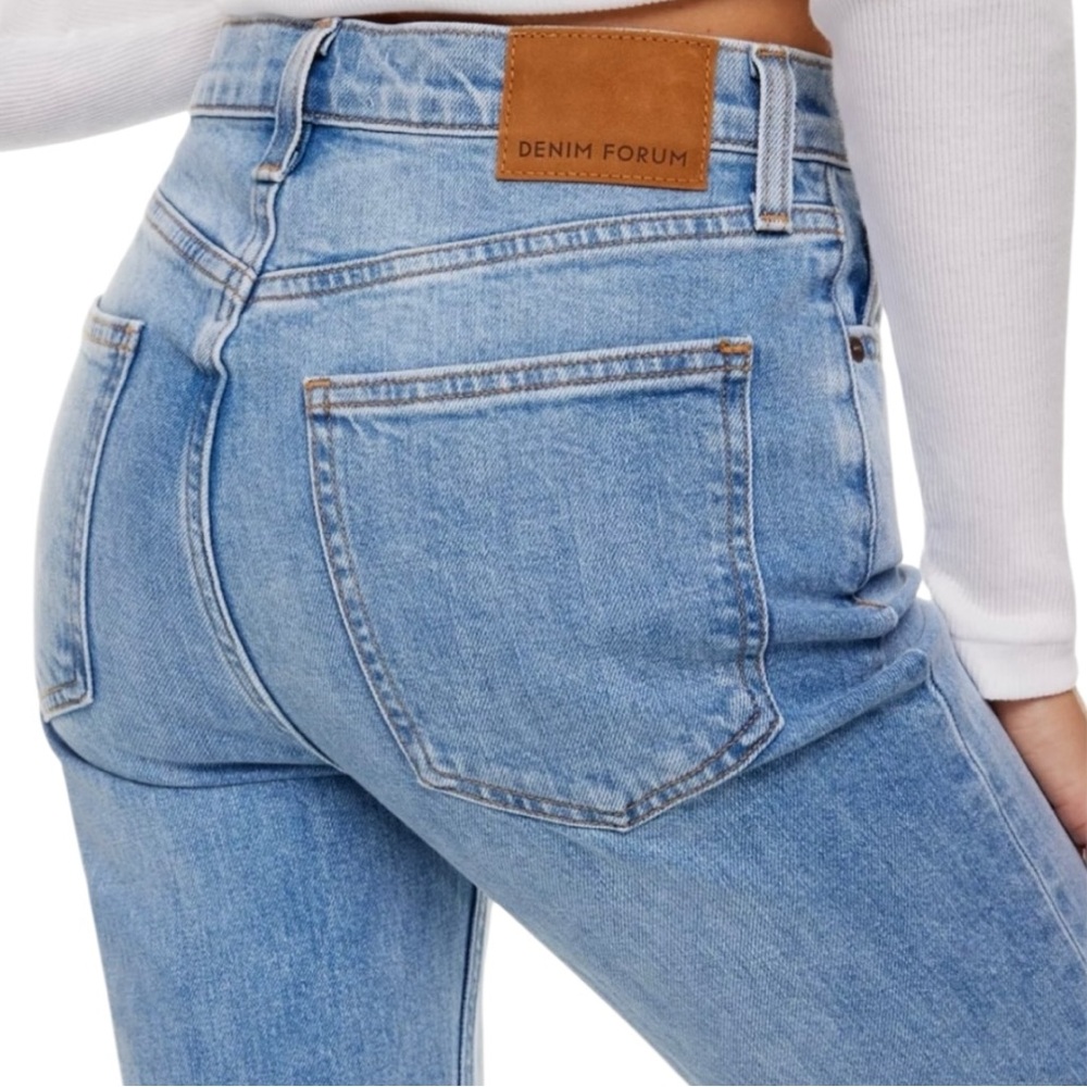 Aritzia Denim Forum Arlo Hi-rise Straight Leg Ankle Length Blue Jeans Size 27 - Picture 2 of 13